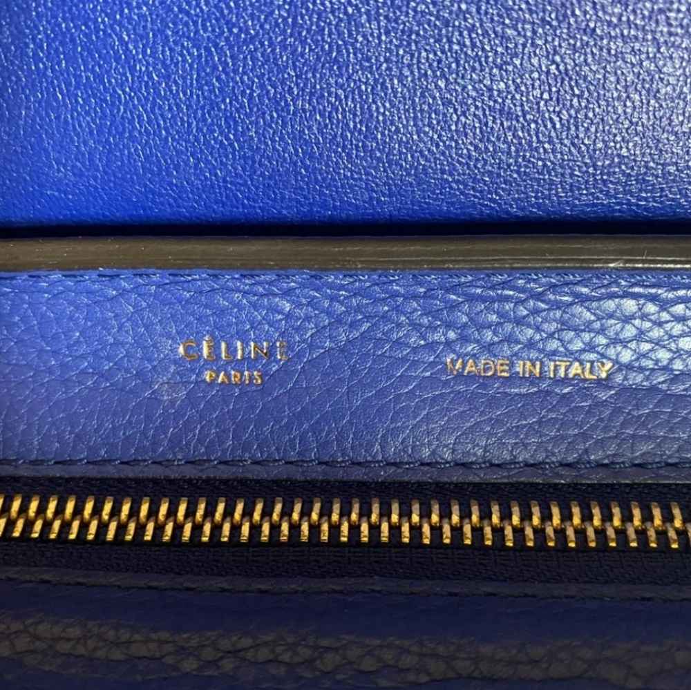 Celine trapeze royal blue leather purse - Picture 10 of 11